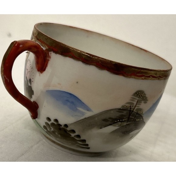 Vintage hand painted Teacup Japanese porcelain Detailed Scenery I E & C Co Japan - Picture 3 of 6